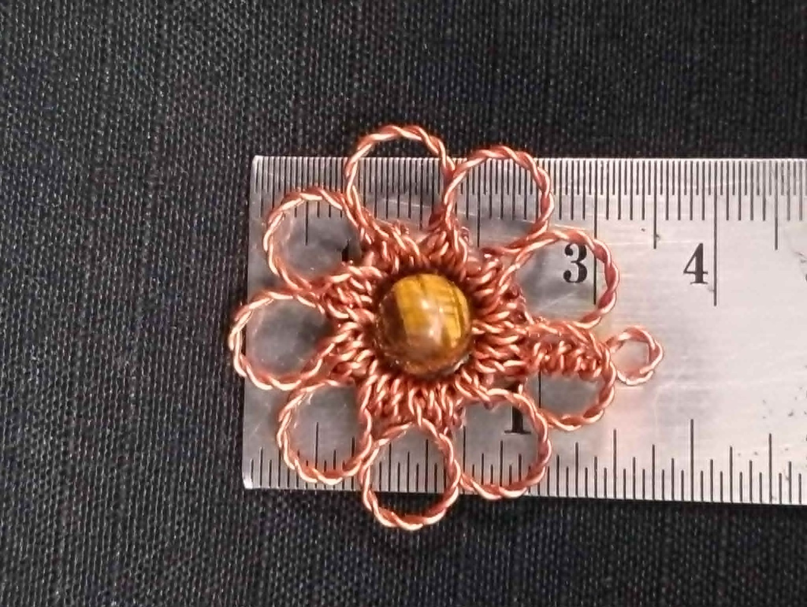 Flower Copper Pendant Wire Wrapped Tiger Eye Energy Health Luck Jewelry #PM1