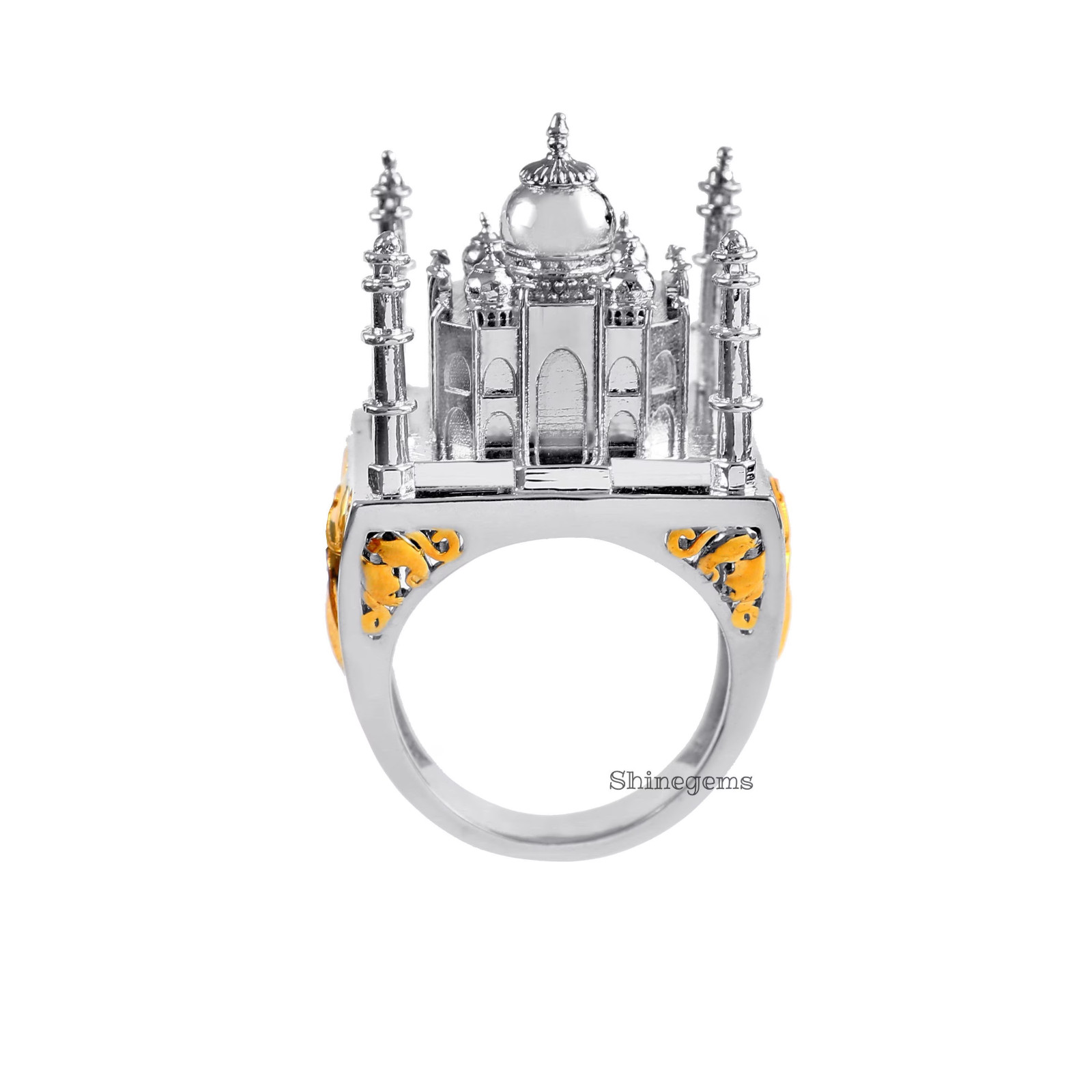 Taj Mahal 925 Silver Ring, Architectural Statement Jewelry Seven Wonders Inspire