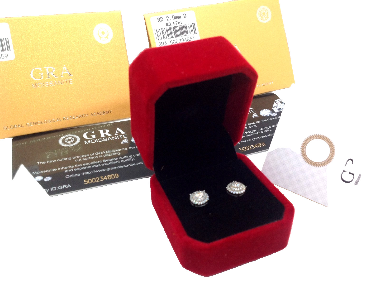 0.57ct Moissanite Stud Earrings Gra Certified