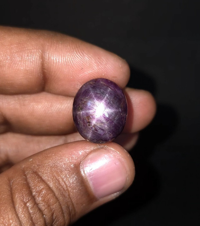 Natural 31.70 ct Star Ruby Purplish red Oval untreated loose gemstone Cabochon