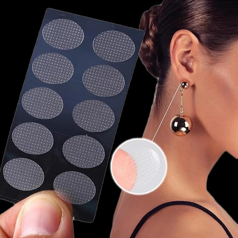 Outus 100Pcs Earlobe Support Stickers for Heavy Earrings Split Ear Protection