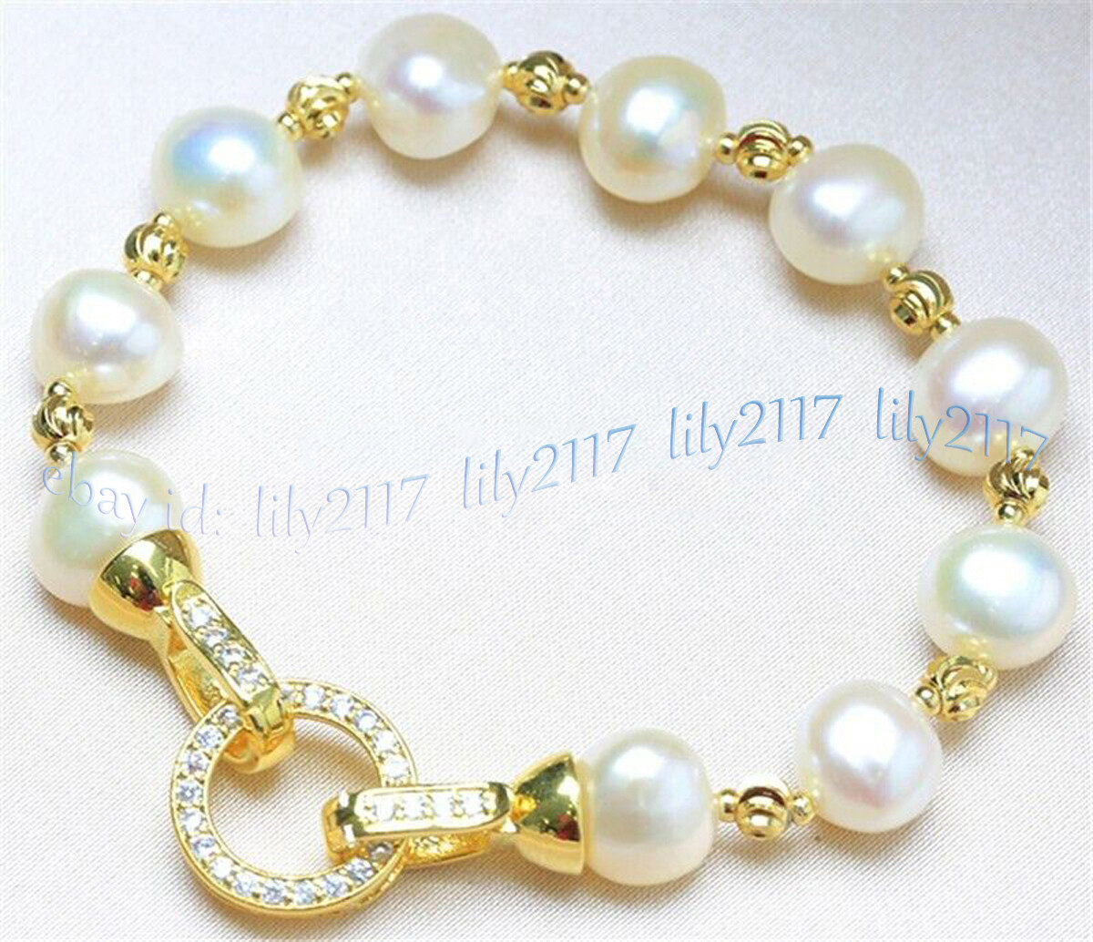 ELEGANT REAL NATURAL MULTICOLOR BAROQUE FRESHWATER CULTURED PEARL BRACELET 7.5”
