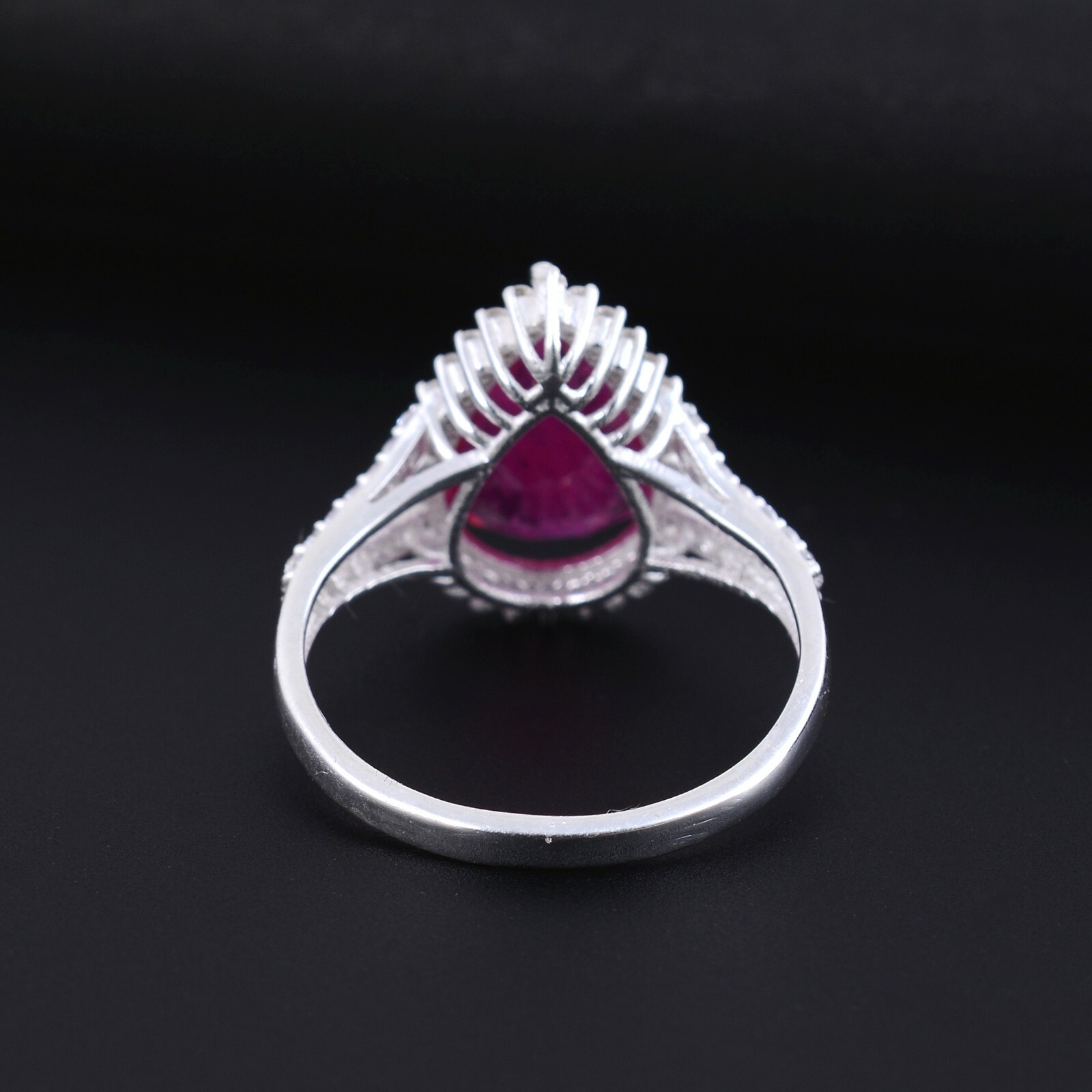 Pear fine red ruby silver 925 minmalist for daily wear