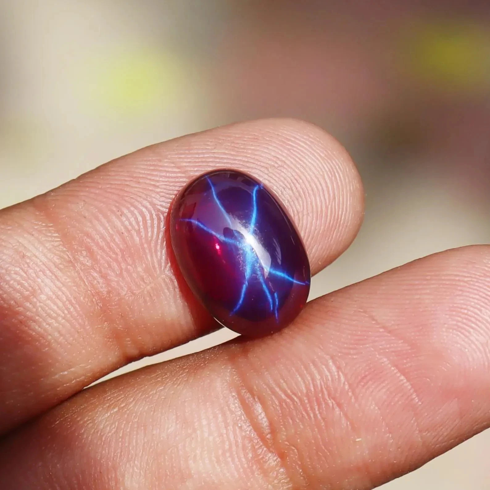 6 Ray GIE Certified Natural Star Sapphire 15 Ct Loose Gemstone Oval cabochon