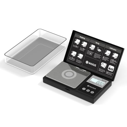 Digital Pocket Gram Scale 500g x 0.01g High Precision with Tray, Weighs Small…