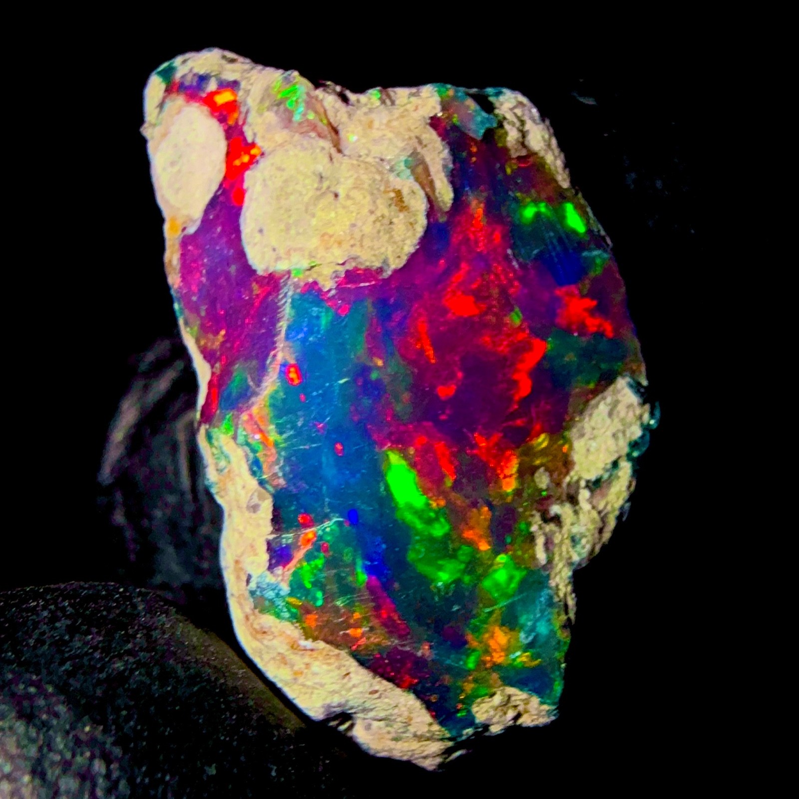 10 Ct Black dry Opal Rough, Cut Grade Fire Opal Rough, Ethiopian Multi Fire Opal