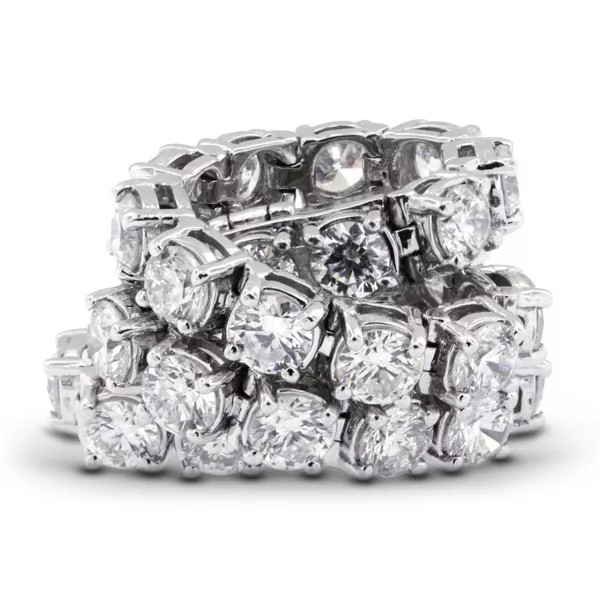 Tennis Bracelet Solid 14K Gold Classic 3.05 Carat Round Lab-Grown Diamond D VVS1
