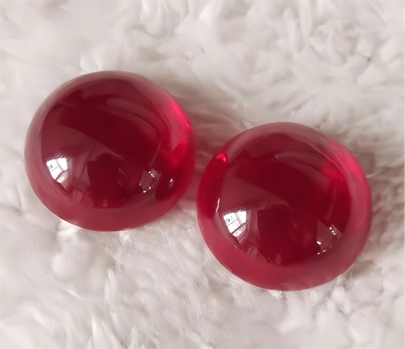 High Quality Pigeon Blood Red Ruby Round Cabochon Lab-created AAAAA+ Loose Gems