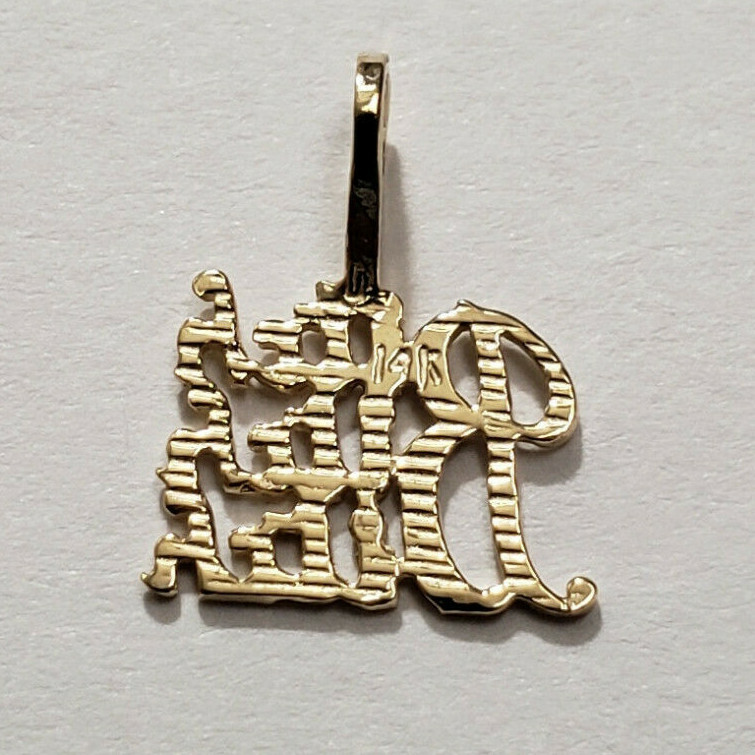 New 14k Yellow Gold Bitch-Bitch-Bitch Charm Pendant