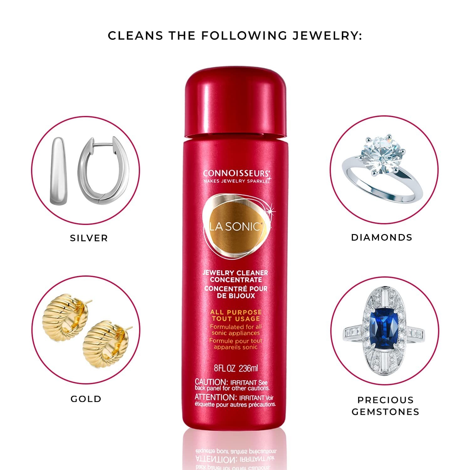 All-Purpose Jewelry Cleaner Concentrate – 8 fl oz for Sonic Cleaning Devices