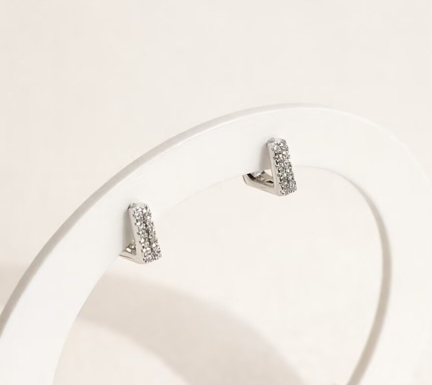 925 Sterling Silver Square Huggie Hoop Earrings 8mm Small CZ Hoop Earrings 133