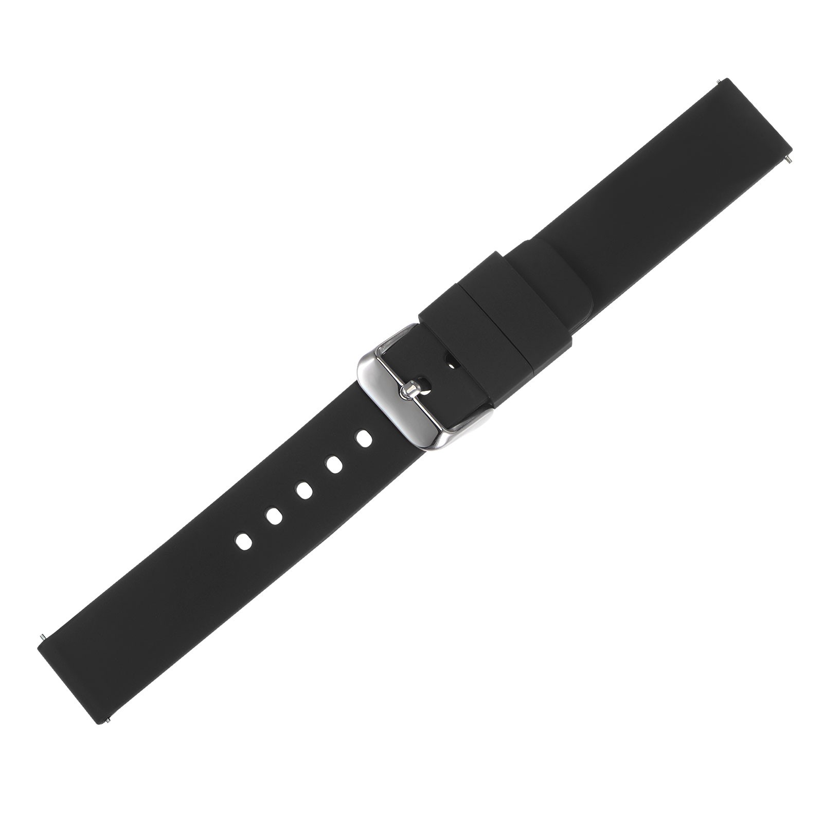 Silicone Watch Band 14mm Quick Release Soft Rubber Watch Strap Black