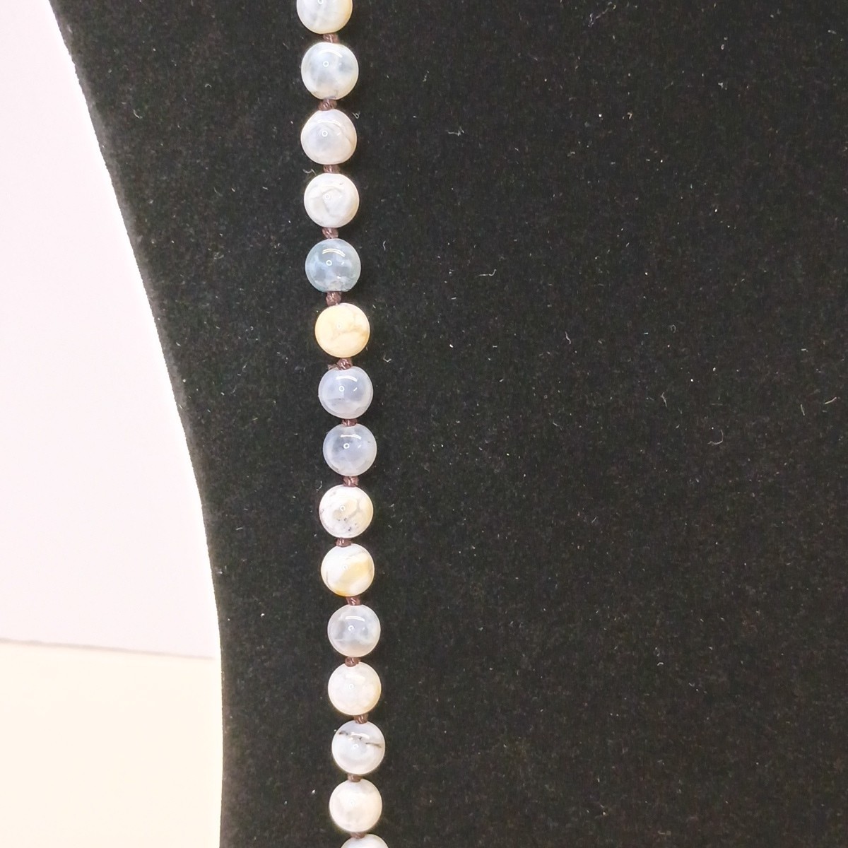 Natural Gemstone 33″ Hand Knotted Polished Bead No Clasp Necklace