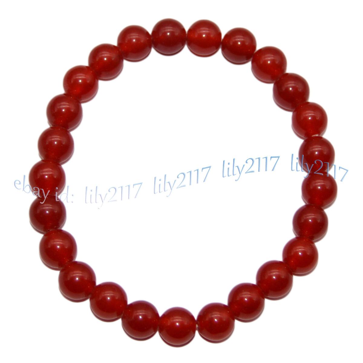 8mm Assorted Multicolor Natural Gemstone Round Beads Elastic Bracelet 7.5”