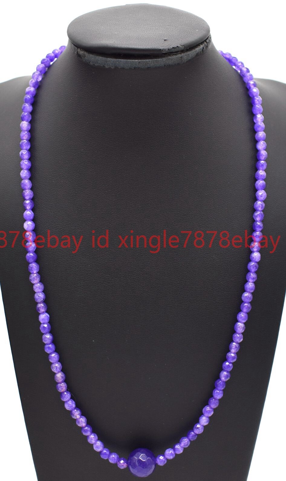 Natural Beautiful 4mm Faceted Purple Jade Round Gemstone Beaded Necklace 16-28in