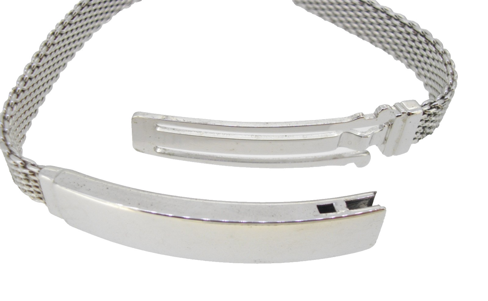 Bracelet Anson ID Identification Sterling Silver Mesh Links 7.25 in Twin-Lock