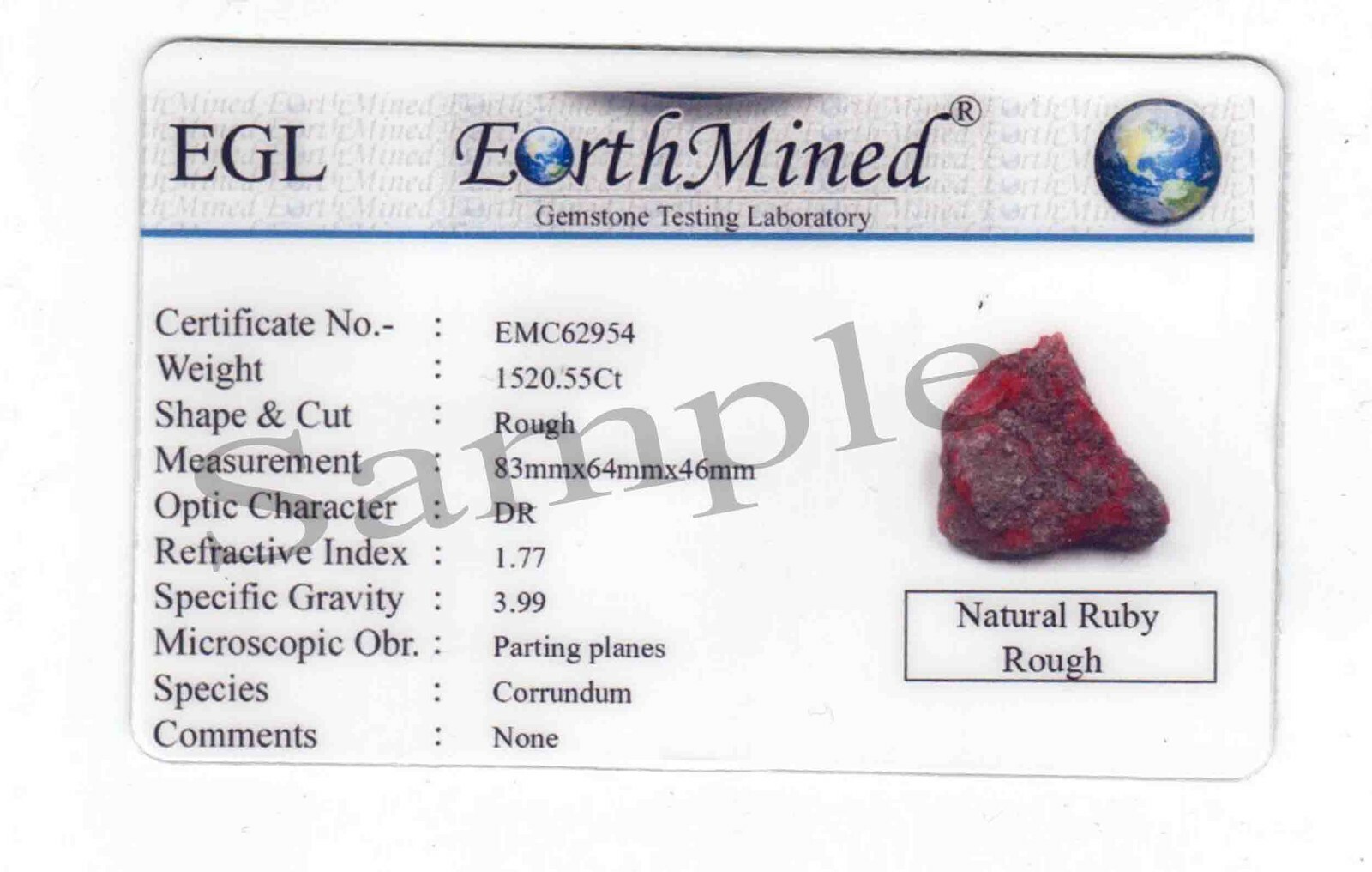 DYED 7475 Ct Certified Red Ruby (141mm100mm) African Gems Big Opaque Rough SA