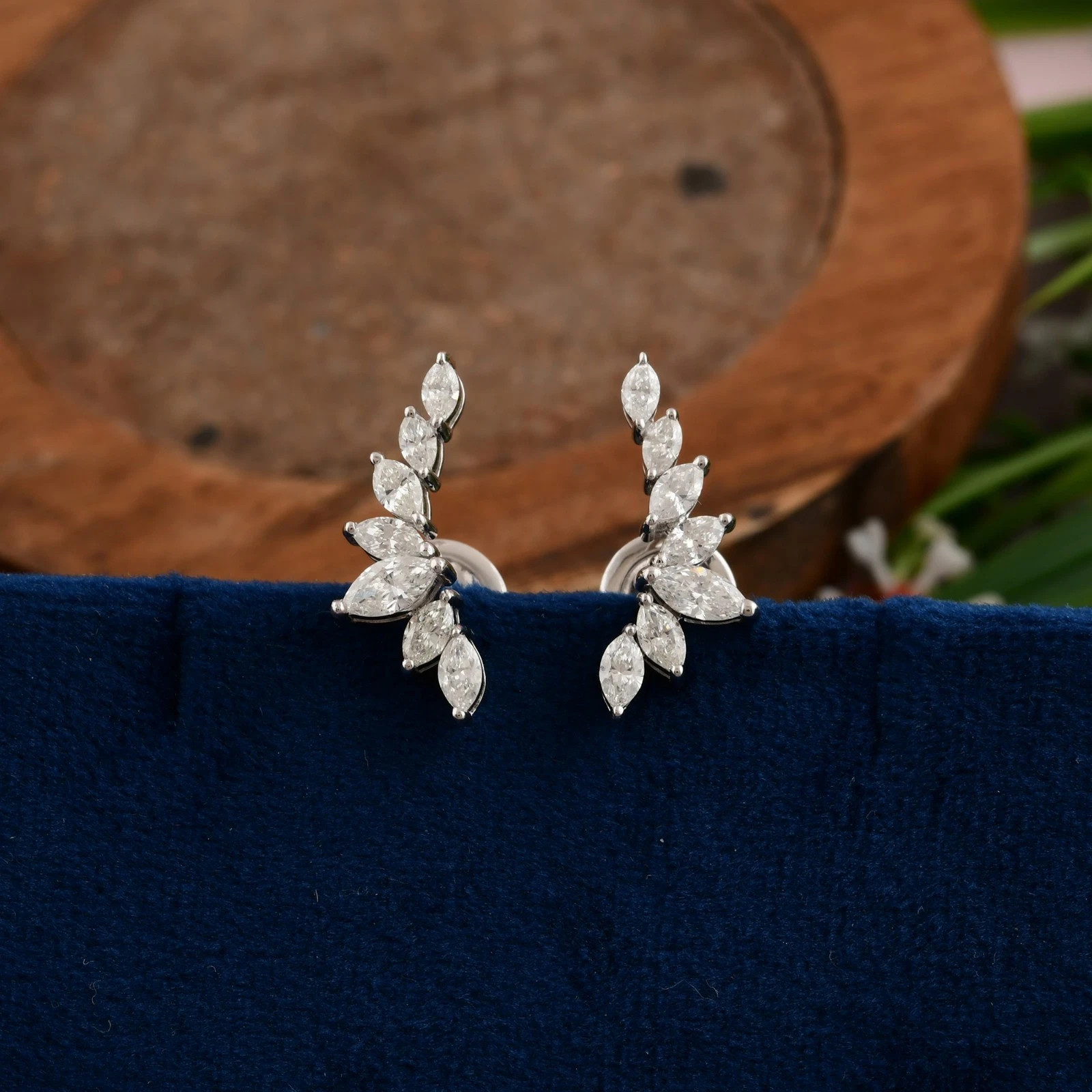 FANCY CUT MOISSANITE EARRING ,STERLING 925 SILVER FOR REGULAR USE,PARTY USE