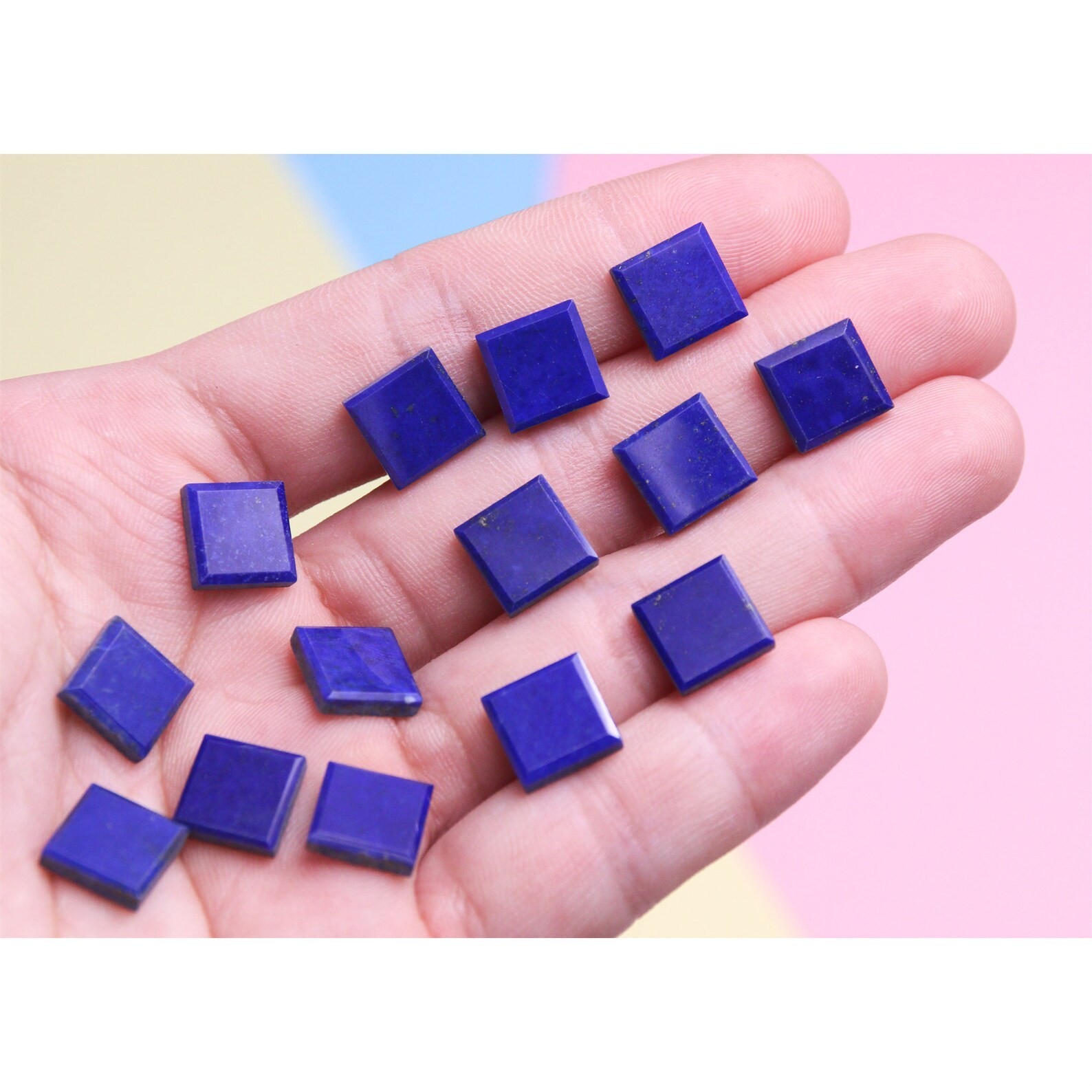 Natural Lapis Lazuli Square Step Cut 10mm To 20mm Loose Gemstone