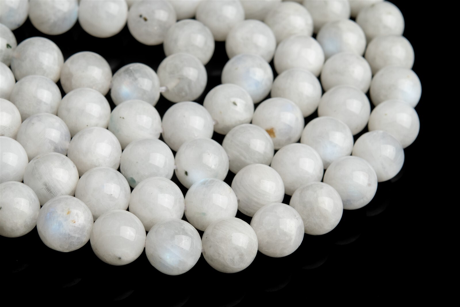 Genuine Natural Rainbow Moonstone Grade A Round Loose Beads 4/6/8/9-10/11-12MM