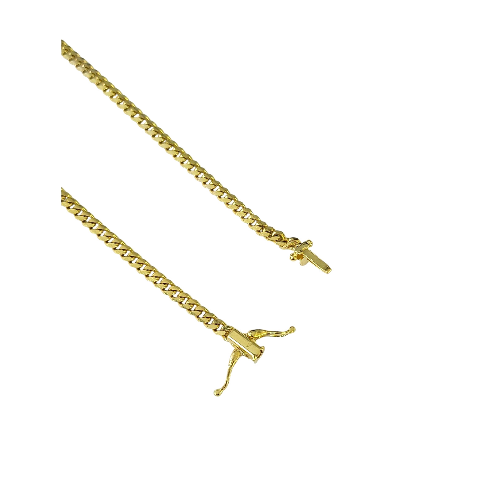 10k Solid Gold Miami Cuban Link Chain 3mm Necklace 18 20 22 24 Inches Men Women