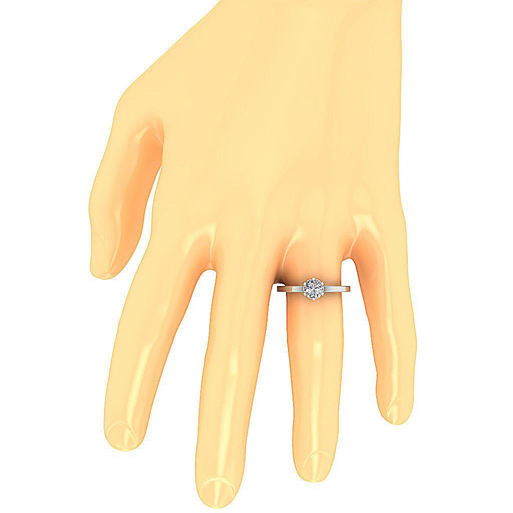 VS F 1.10 Ct Six Prong Solitaire Wedding Lab Grown Diamond Ring 14K Yellow Gold