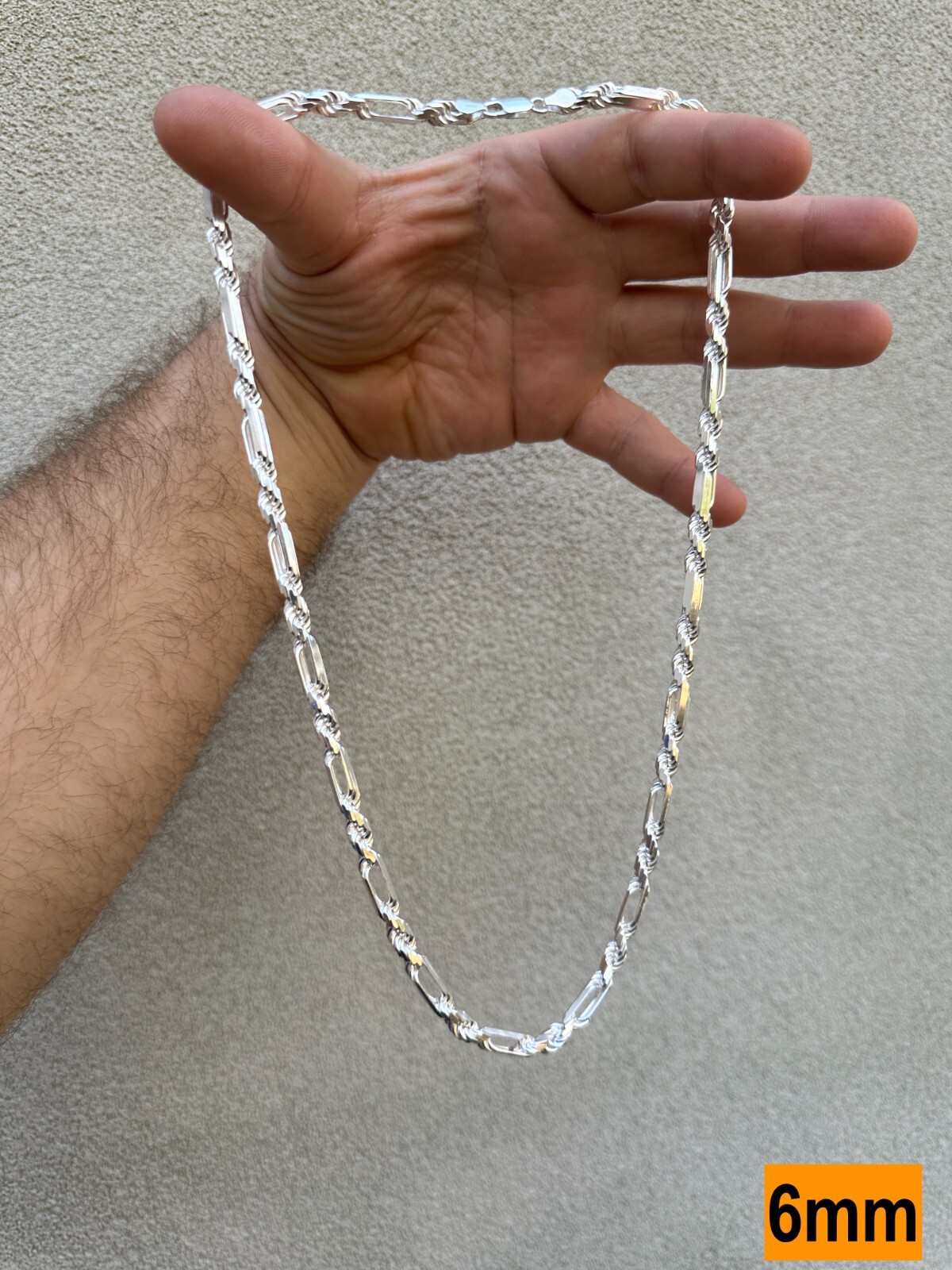 FigaRope Milano Chain Real Solid 925 Sterling Silver Necklace Or Bracelet 4-10mm