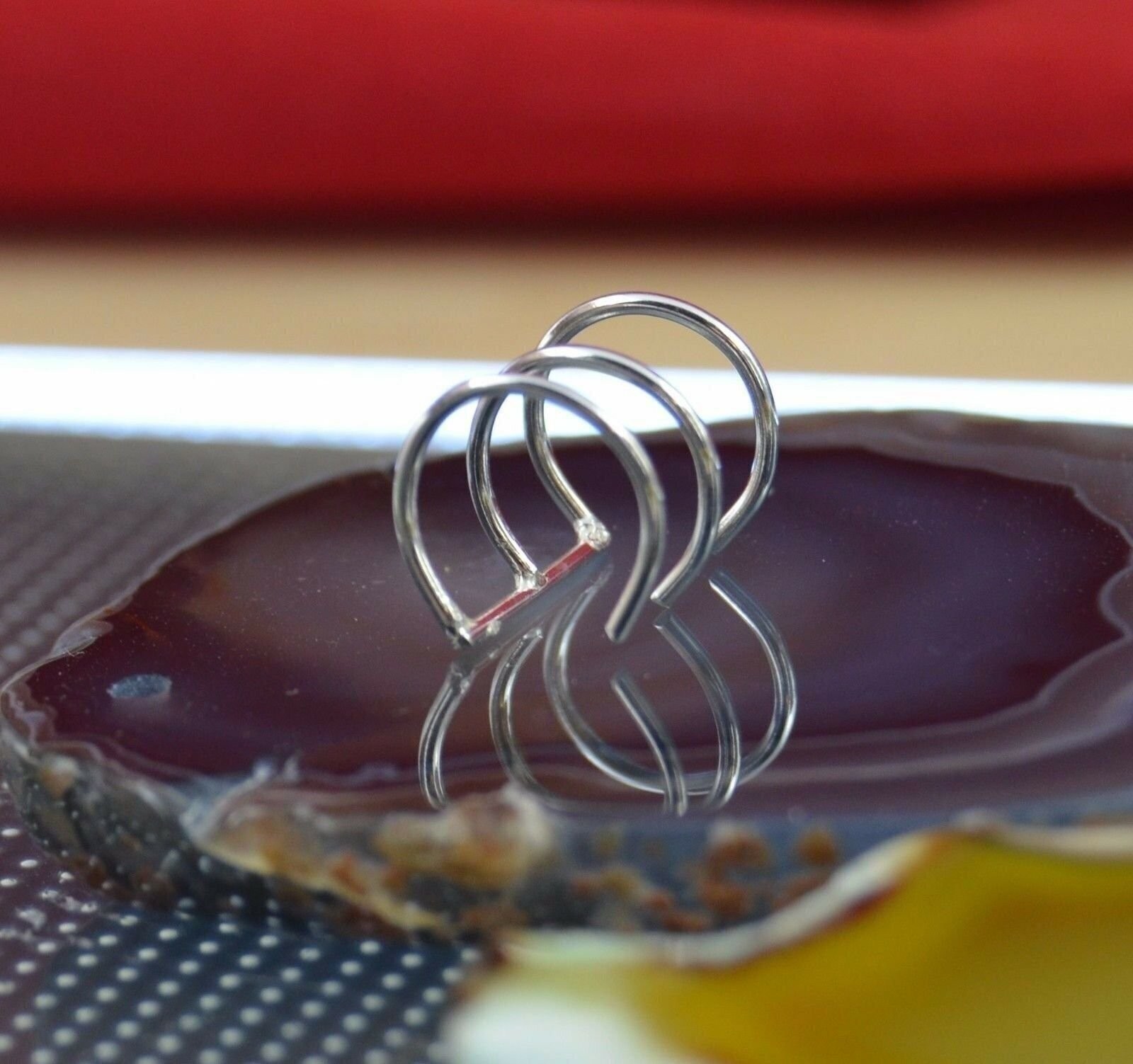 Sterling silver three wire ear cuff