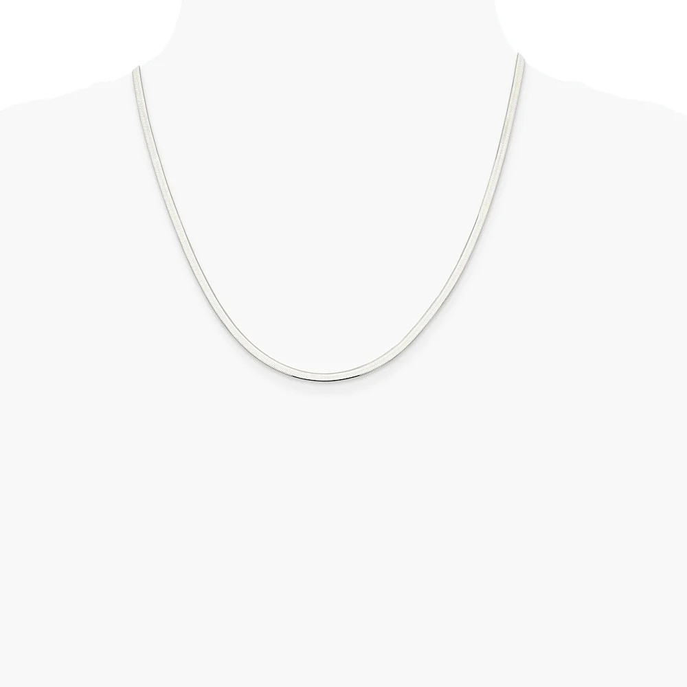 Sterling Silver 3mm Magic Herringbone Chain Necklace 16″-24″