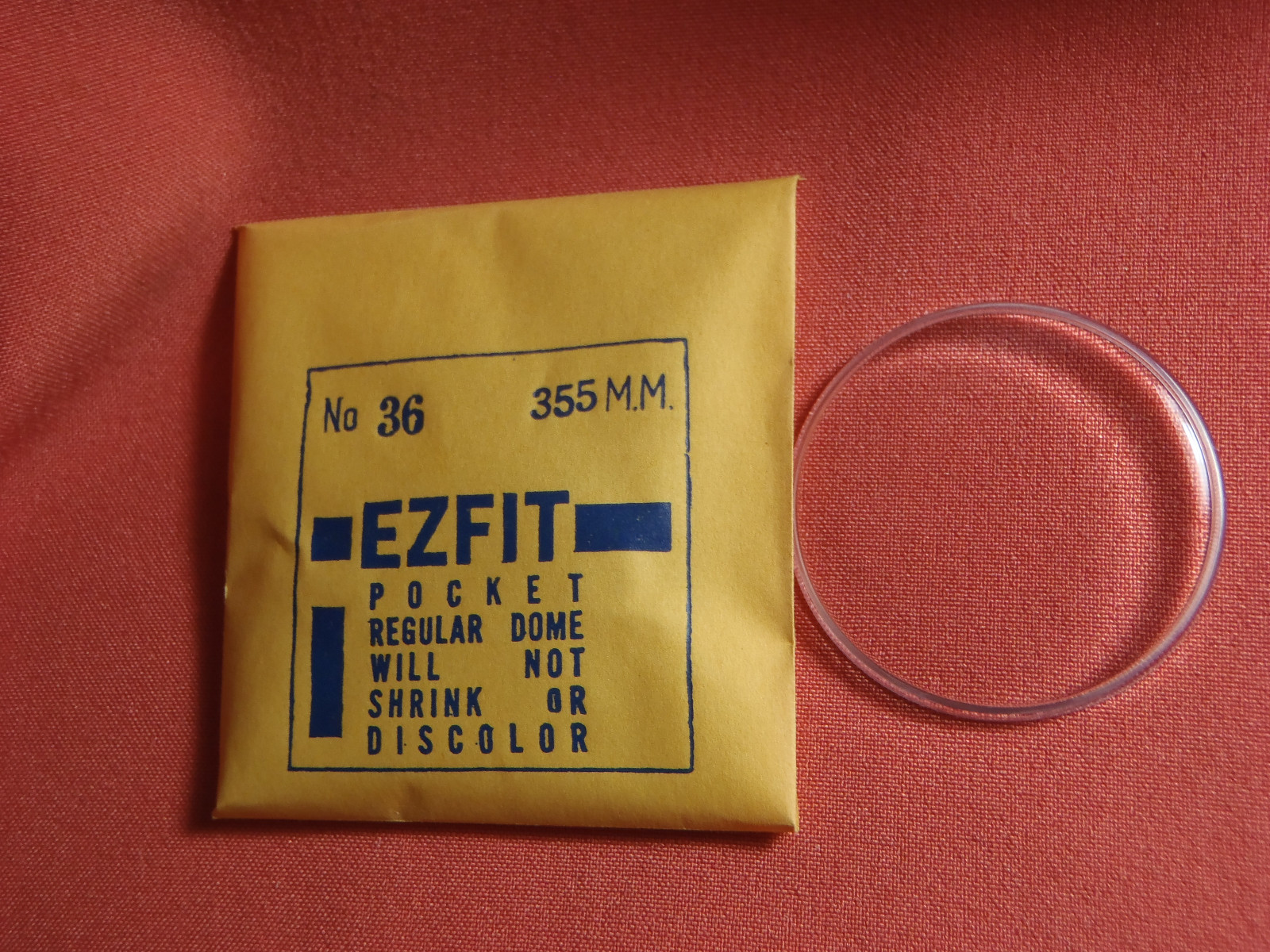 EZFIT REGULAR DOME ROUND PLASTIC WATCH CRYSTAL 35.5MM NOS