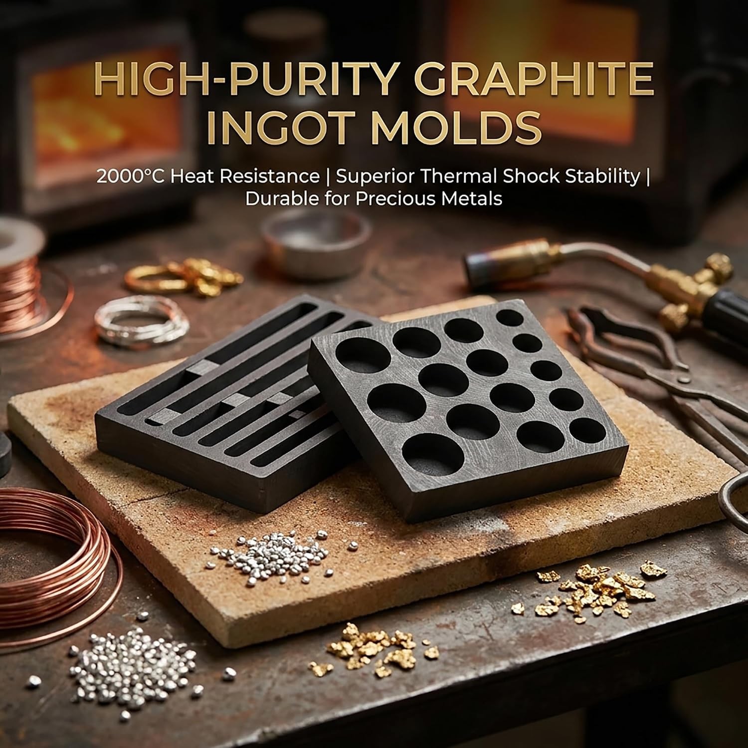 Graphite Metal Melting Casting Kit: Small Mold for Gold Silver Copper | Casting