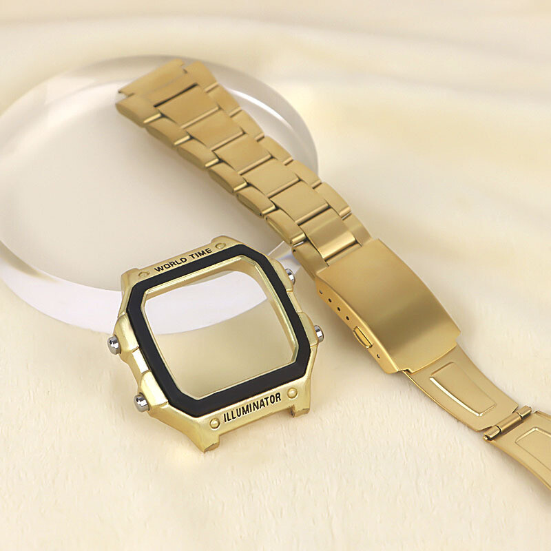 Stainless steel shell+metal strap suitable for Casio AE1200 AE1300 modification-