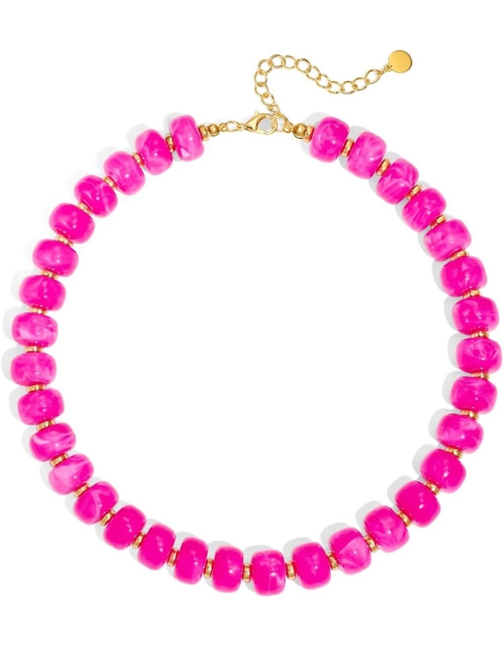 New! Hot Pink Bead Necklace