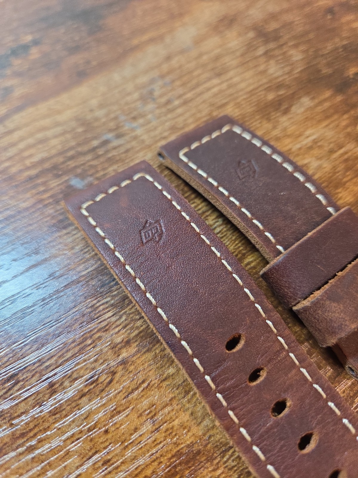 Panerai 24/22mm OEM Ponte Vecchio Brown Raw Cut Leather Strap for Tang Buckle