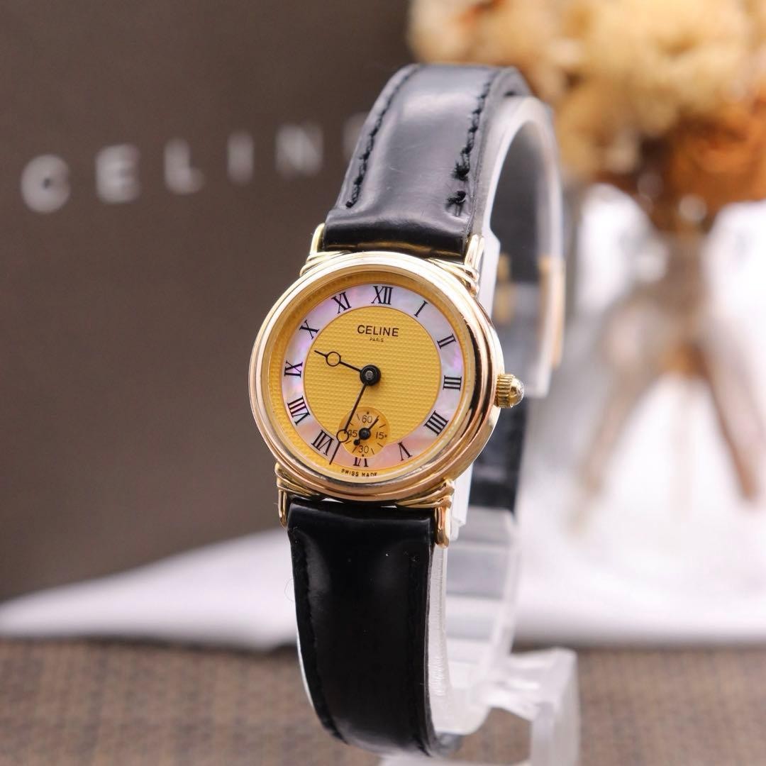 CELINE D2903-3 Small Seconds Watch 22mm New Battery Vintage Working