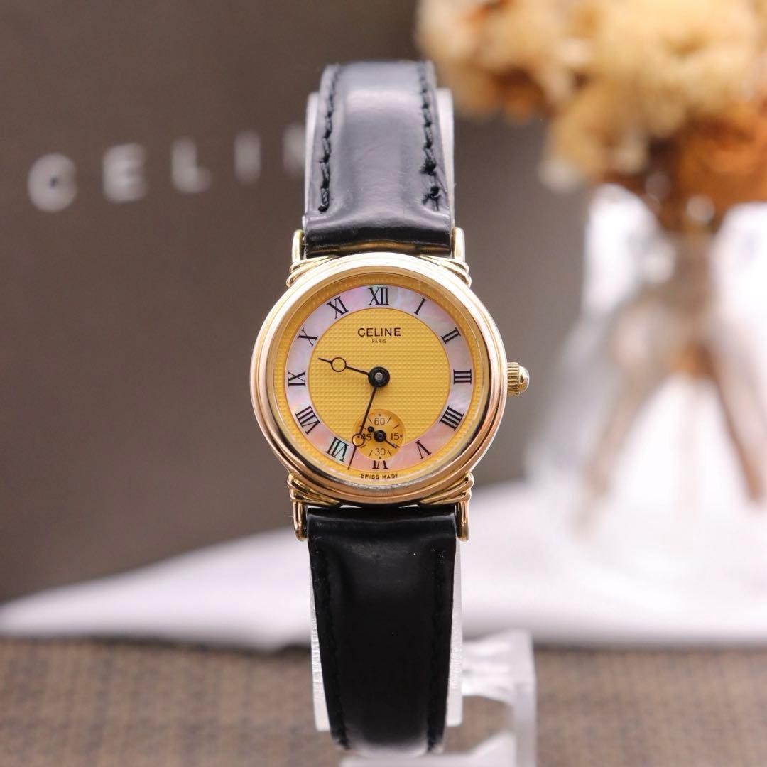 CELINE D2903-3 Small Seconds Watch 22mm New Battery Vintage Working