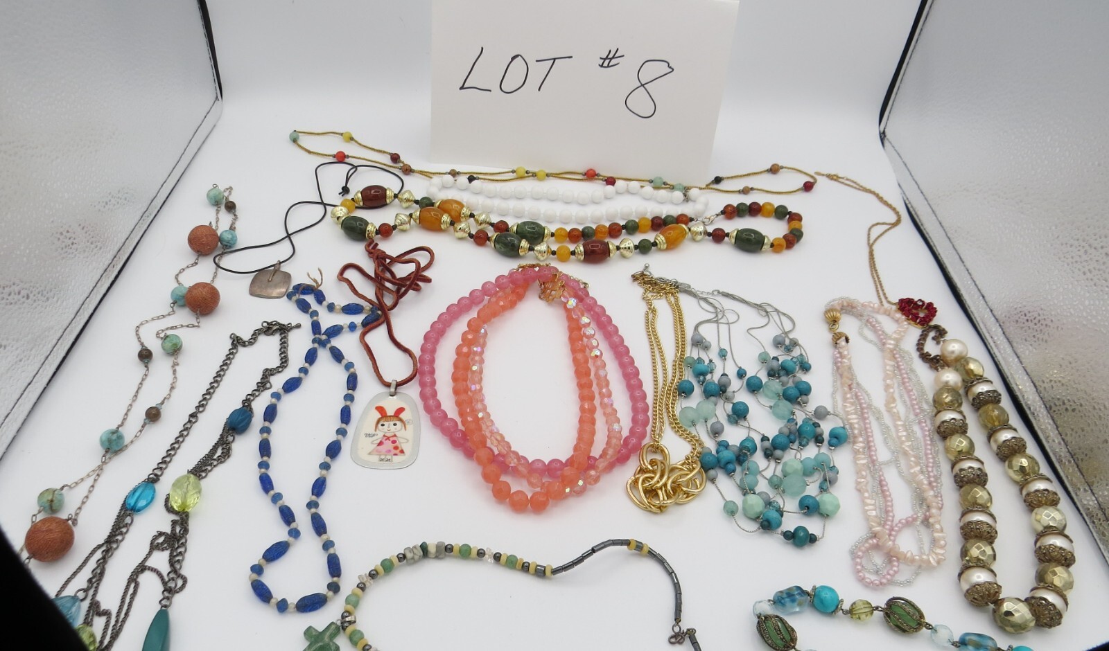 Costume Jewelry Lot 16 Necklaces 13 Bracelets 9 Earrings 7 Pins/Pendan Resale #8