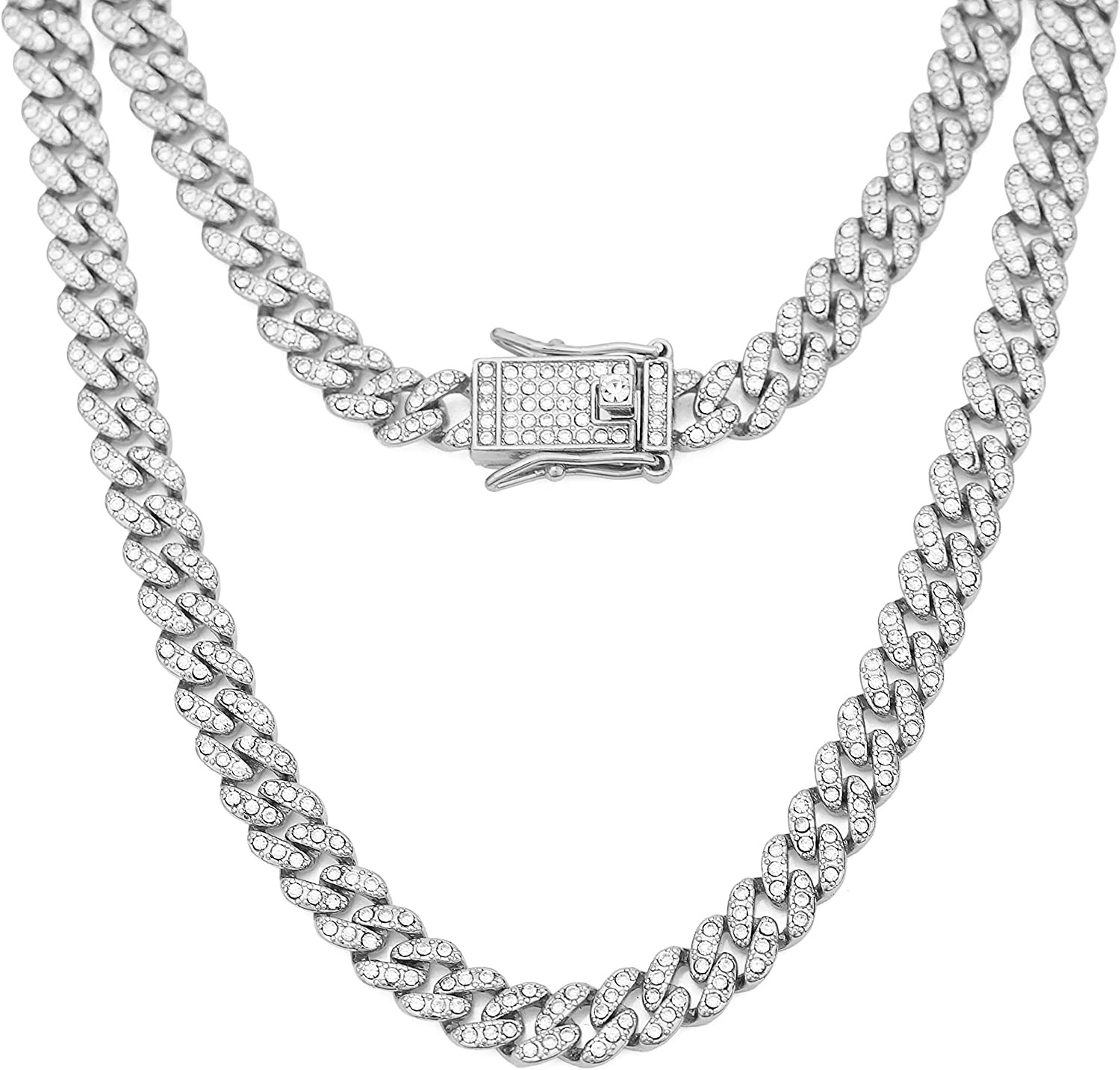Men’s Gold Plated Iced CZ Out Solid Miami Cuban Link Bracelet Chain 8MM