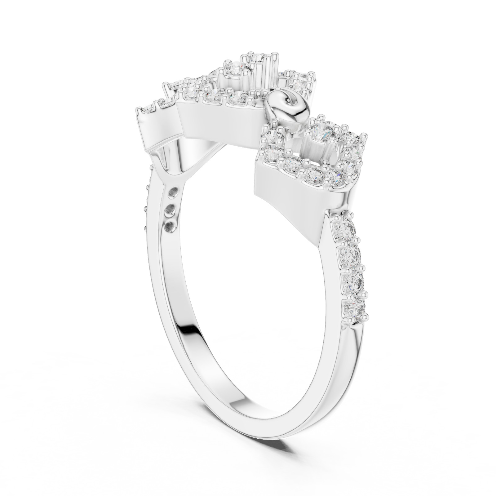 Natural Certified Anniversary D VVS1 Diamond Split Shank Ring 14k Gold Ovar