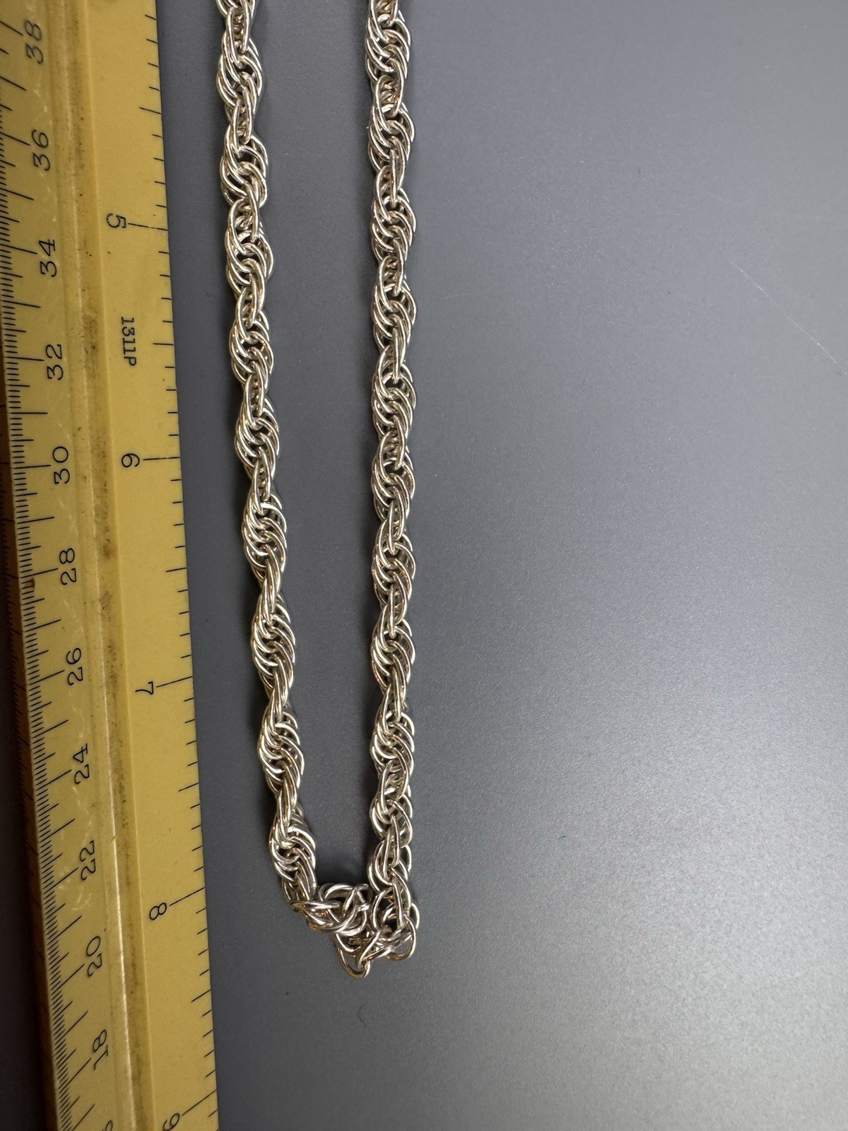 NO MARK Sterling Silver Rope Chain Necklace – Non-Magnetic Twisted Link Design B