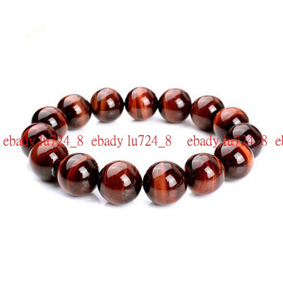 6/8/10/12/14mm Multicolor Tigers Eye Gemstone Round Beads Elastic Bracelet 7.5″