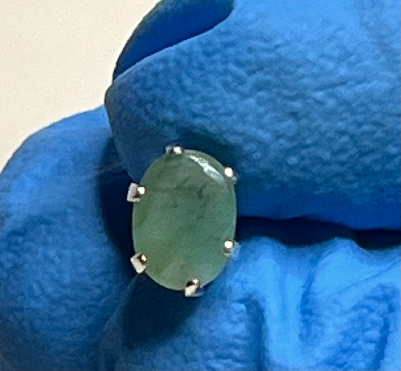 925 Sterling Silver Oval‑Cut Natural Green Aventurine Earrings – Push‑Back Studs