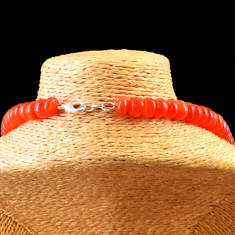 405.00 Cts Earth Mined Orange Carnelian Round Shape Beads Necklace NK 25E125
