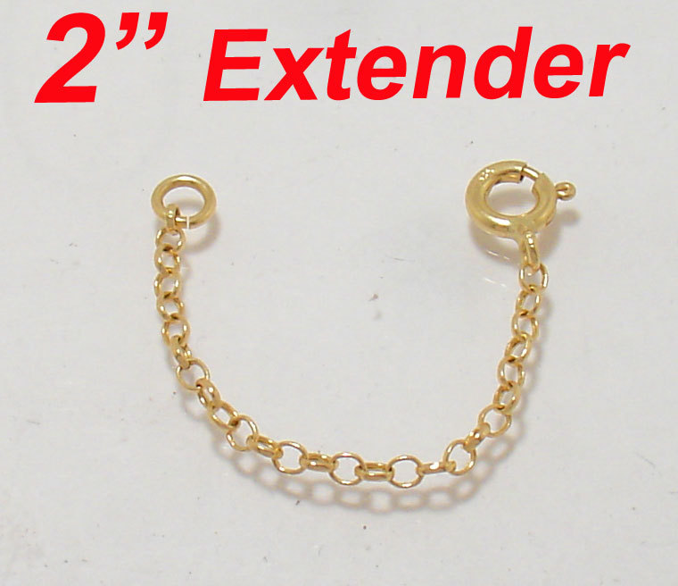 2″ Oval Link Extender for Bracelet Necklace Chain Real 14K Yellow Gold