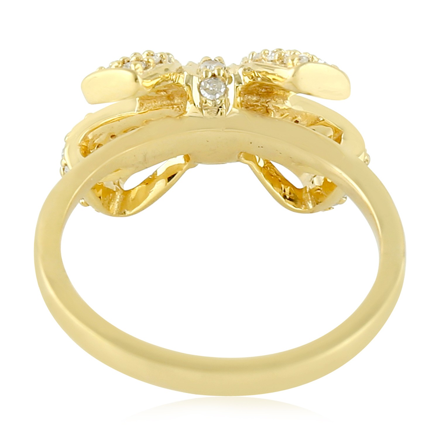 Diamond Bow Ring Wedding Rings For Women Yellow Gold 18k For Women