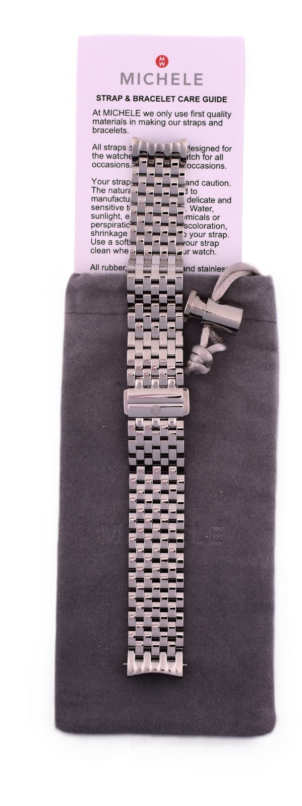 MICHELE Gracile 18MM Seven Link Stainless Steel Watch Band MS18FO235009 $345
