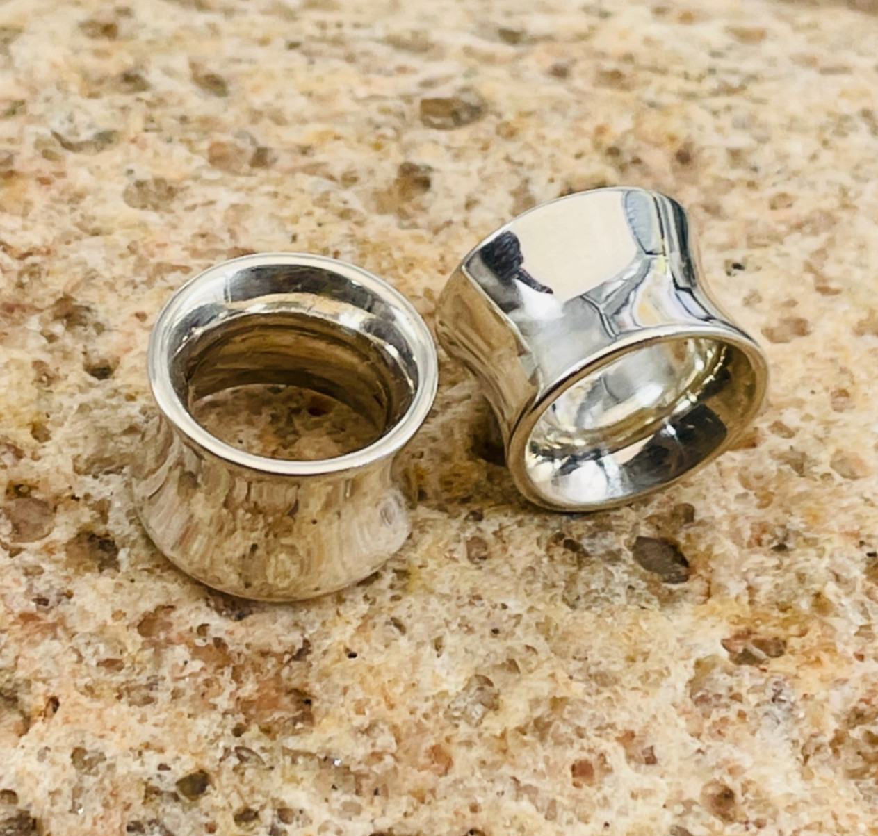 Pair of 925 Sterling Silver Tunnels, Double Flare Size 8g (3mm) to All Customize