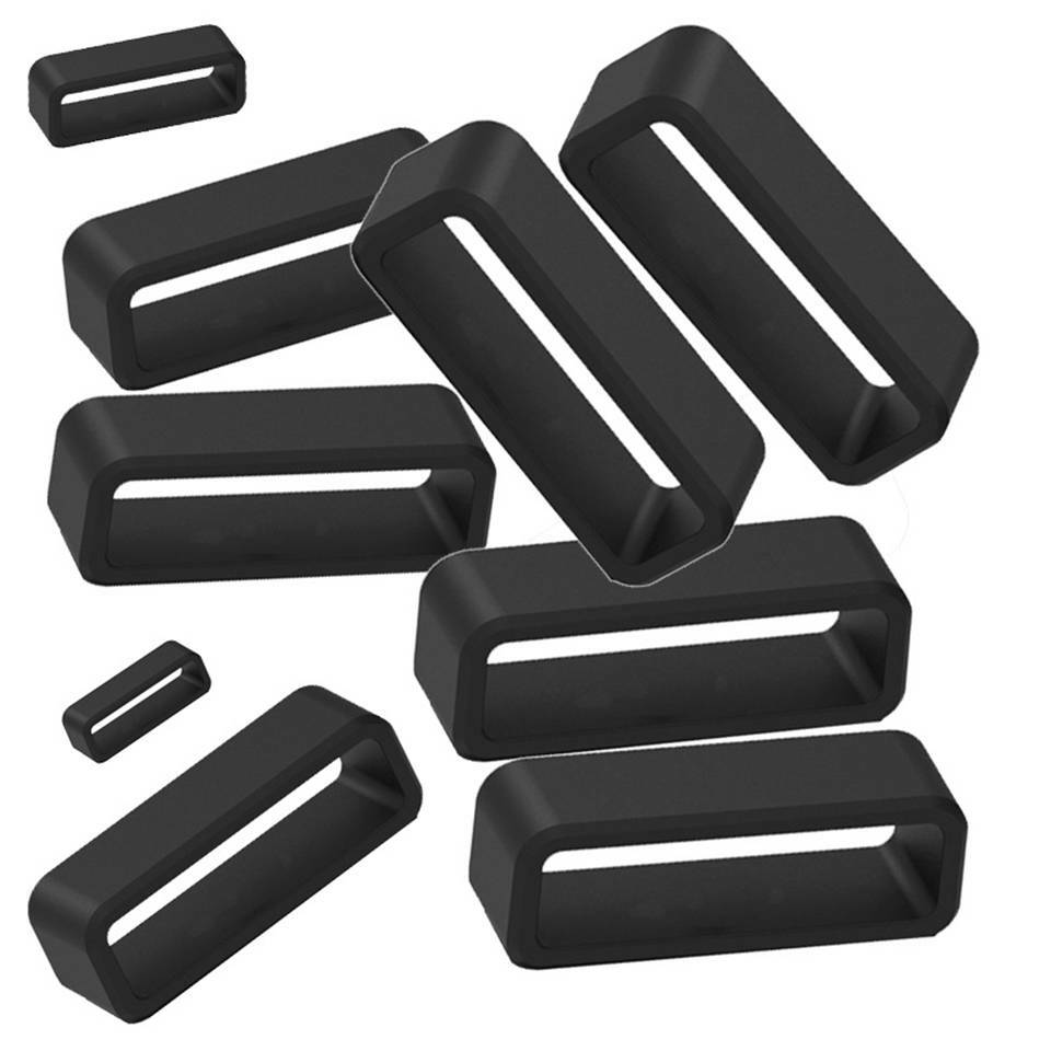 2 pcs Silicone Watch Strap Band Hoop Loop Retainer Buckle Holder Ring Keeper
