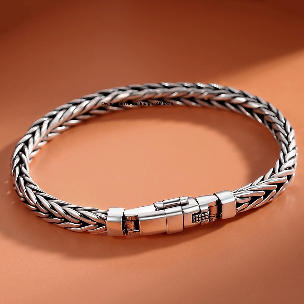 Real S925 Sterling Silver Bracelet 6mm Wheat Link Chain Women Men 7.1-8.7inch