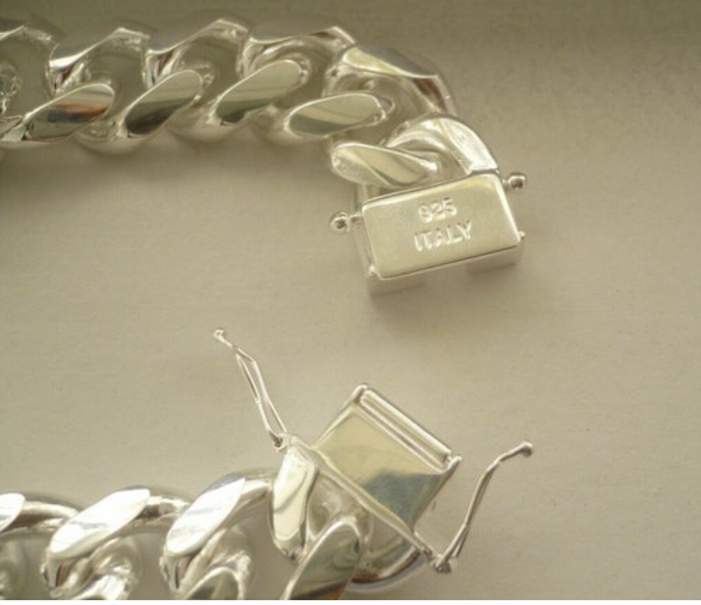 Hand Polished 14.9mm Solid 925 Silver Miami Cuban Link Men’s Bracelets 9″ & 10″